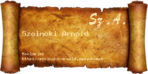Szolnoki Arnold névjegykártya