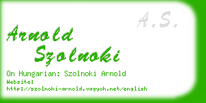 arnold szolnoki business card